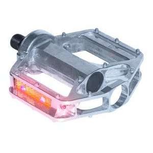 Safety Flashing LED Bicycle Pro Alloy Pedals 9/16 Silver 