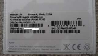 NEW Apple iPhone 4 32GB BLACK Factory Unlocked Latest 628586176430 