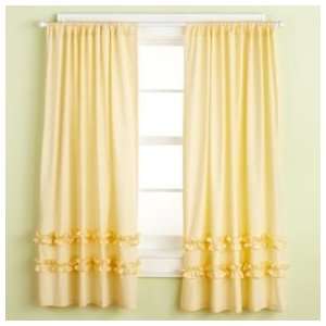  Kids Curtains: Kids Yellow Ruffle Curtain Panels: Home 