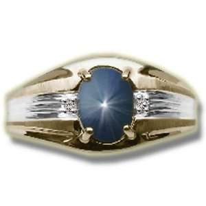  .015 ct 8X6 Mens Blue Star Sapphire Jewelry