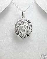 Finest Silver Om Ohm Aum Yoga Chakra Pendant Necklace I  