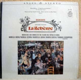 Puccini La Boheme Schippers Freni Gedda Stereo LP  