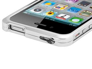 SILVER STAINLESS STEEL CHROME BUMPER SHIELD CASE COVER APPLE IPHONE 4 