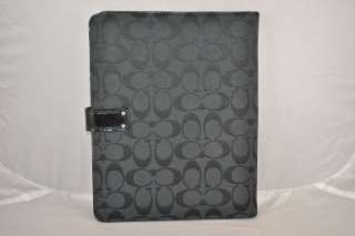 NWT COACH SIGNATURE IPAD TABLET CASE COVER SLEEVE BLACK #F61117 GIFT 