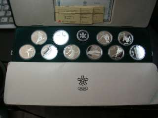 1988 Calgary 10 COIN SET CANADA WINTER OLYMPIC PROOF SILVER BOX COA 