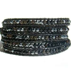  Chan Luu Black Mix Wrap Bracelet on Black Leather: Jewelry