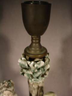 Nice old French porcelain table lamp # 07900  