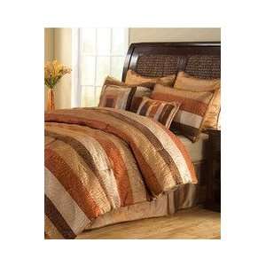  Classics Bedding, Istanbul Queen 8 Piece Bronze Stripe Comforter 
