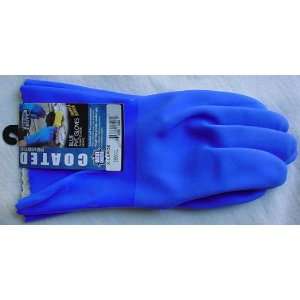 Blue TRIPLE DIPPED PVC Cleaning Work Gloves EXTRA LARGE with Non Slip 