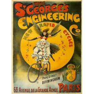 Bicycle Cycles Cyclists Lady Angel Flying Pierrot Clown Saint George 