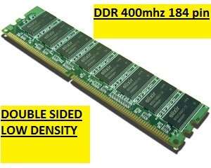 1GB x1 DESKTOP PC3200 DDR RAM memory LOW DENSITY NON ECC HP eMACHINE 