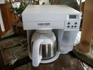 BLACK AND DECKER SPACEMAKER COFFEE MAKER WHITE w THERMAL CARAFE ODC400 