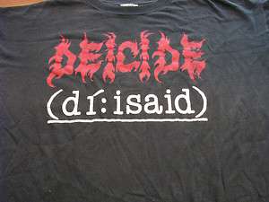 deicide ULTRA RARE VINTAGE T SHIRT 20+ YEARS OLD DEATH METAL BAND MADE 