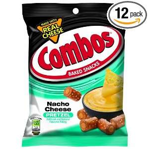 COMBOS Nacho Cheese Pretzel Medium Bag, 7 Ounce (Pack of 12)  