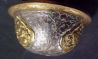 Silver Gold Offering Cup for Dharma Auspicious Symbols  