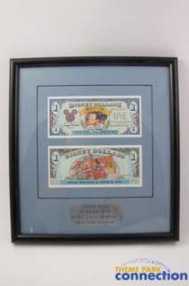 Disney Dollars 1st Day of Issue LE 1993 Mickey 65th Toontown Framed 2 