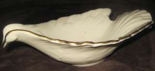 Lenox Dove Glass Nut Bowl/Candy Dish China Gold Rim  