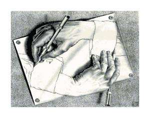 Escher Hand Drawing Hand Cross Stitch Pattern  