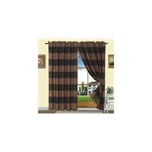   , Brown Rod Pocket Two Panels Curtain Set  Tullia