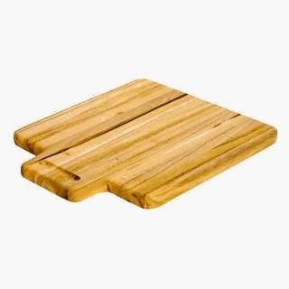 12 x 10 Edge Grain Rectangle Wooden Cutting Board   Grooved Lip Handle 