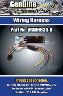 VR3 VRVD630 Car stereo DVD Replacement Wiring Harness X  