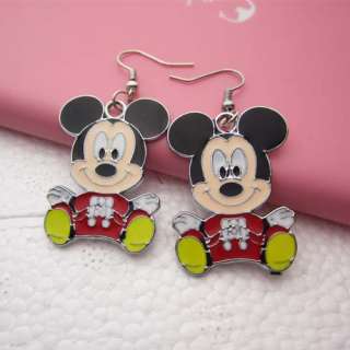 Cute MickeyMouse Earring for Kid Girl Lady Friends Happy Gift Red 