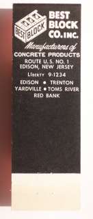 1950s Matchbook Lanes Bowling Concrete Block Edison NJ  