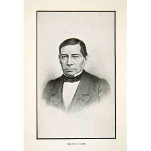 1913 Print Benito Juarez Mexico President Lawyer Oaxaca Modern Hair 