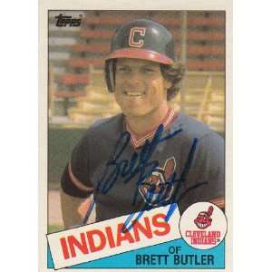  1985 Topps #637 Brett Butler Indians Signed Everything 