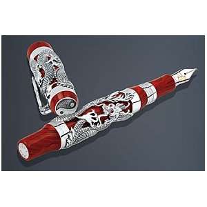 Icons Sterling Tribute Bruce Lee Dragon LE Fountain Pen   Red/Sterling 