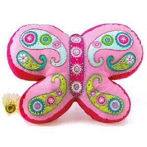 Jeweled Paisley Butterfly Pillow 
