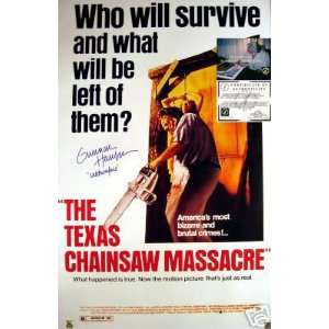  Gunnar Hansen Signed Texas Chainsaw Poster
