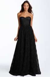 Adrianna Papell Pleat Bodice Rosette Ball Gown $238.00