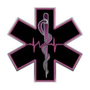  Pink EMT EMS Star Of Life With Heartbeat   2 h 