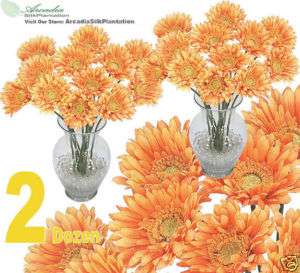 24 pcs Gerbera Daisy 21 Silk Flower Artificial Plant O  