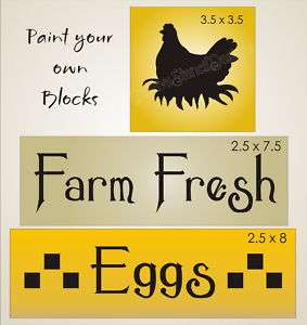 STENCIL Farm Fresh Eggs Chicken Country Kitchen Signs  
