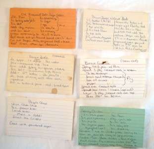 Lot of 2 Boxes Vintage Handwritten Typed Clipped Recipes Tin Box File 