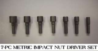 Pc Impact Nut Driver Set METRIC for Drills Hex Shank  