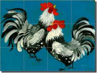 Siebert Chickens Rooster Ceramic Tile Mural Backsplash  