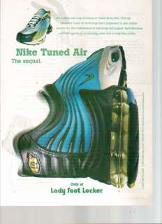 1999 Print Ad Nike tuned air sneaker lady foot locker  