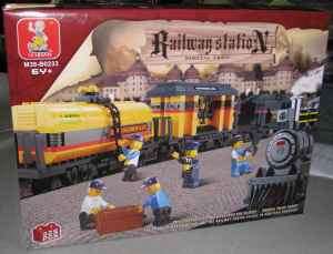 Sluban Building Blocks Railway Station 328 PC Set New Legos  