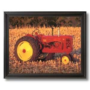 Solid Wood Black Framed 1947 Massey Harris Farm Tractor Pictures Art 