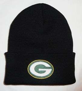 Green Bay Packers Black Winter Skull Hat G  