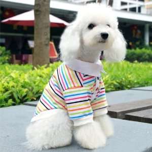   Colorful Stripped Polo Shirt for Cute Dogs Clothing: Home & Kitchen