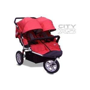   Tike Tech CityX3 ALPINE RED Double Twin Child Stroller Baby