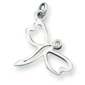 Sterling Silver Cz Dragonfly Pendant Jewelry