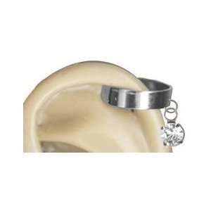    Ear Cuff One Silver Plated Clear Crystal Jewel Ear Cuff: Jewelry