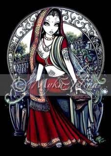 Gothic Henna Fairy Garden Art OOAK ACEO Card FAE Ayanna  