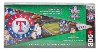 Texas Rangers CHAMPS   Pennant Shaped Jigsaw Puzzle 26 018886065082 