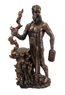 Greek God Hephaestus Bronze Finish Statue Fire Roman Vulcan Tradesmen 